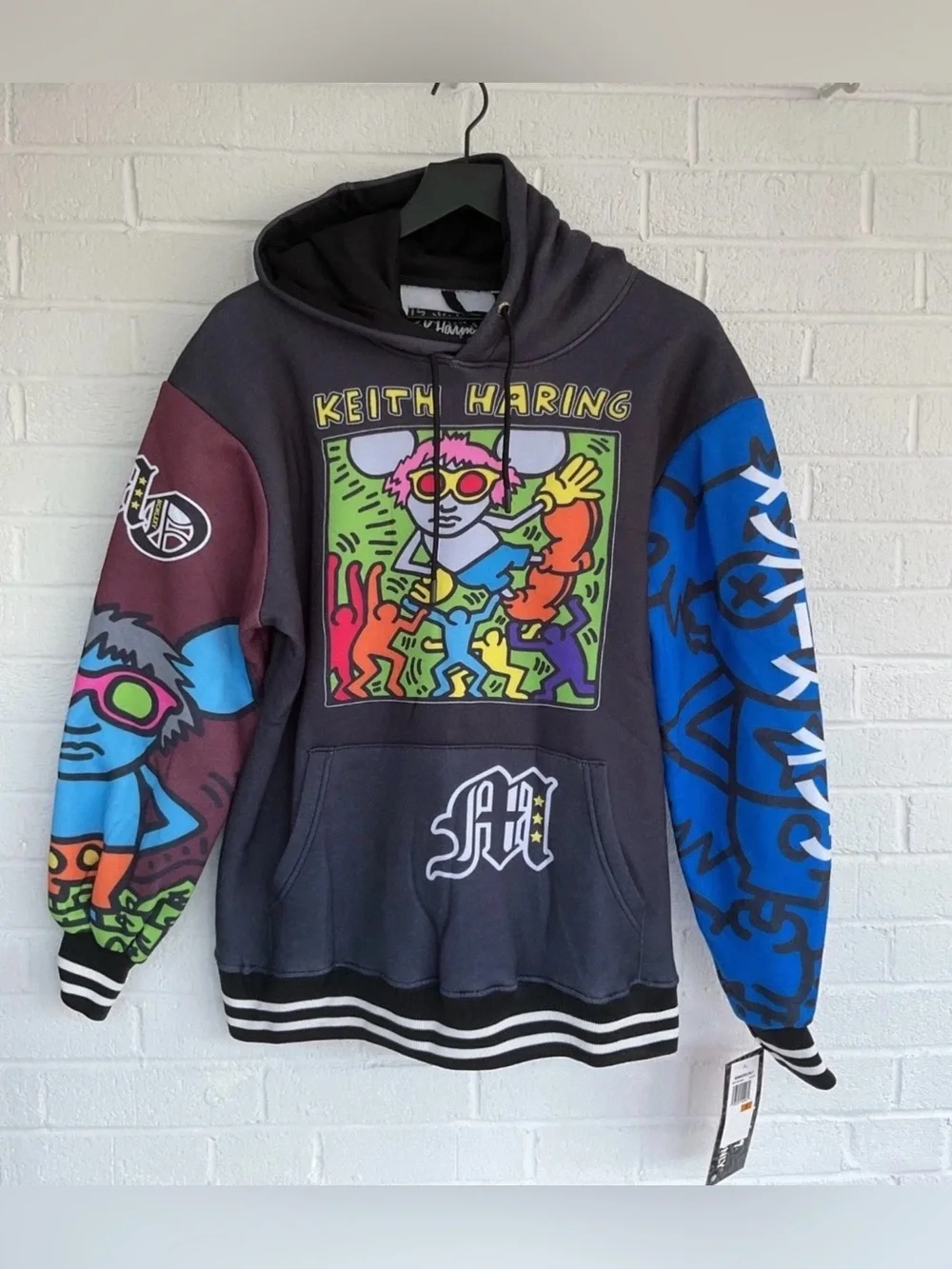 Keith Haring Members Only Andy Mouse Art Pullover Hoodie Men's Size Small